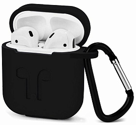 Чехол и шнурок Bingo для наушников Apple AirPods, черный
